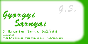 gyorgyi sarnyai business card